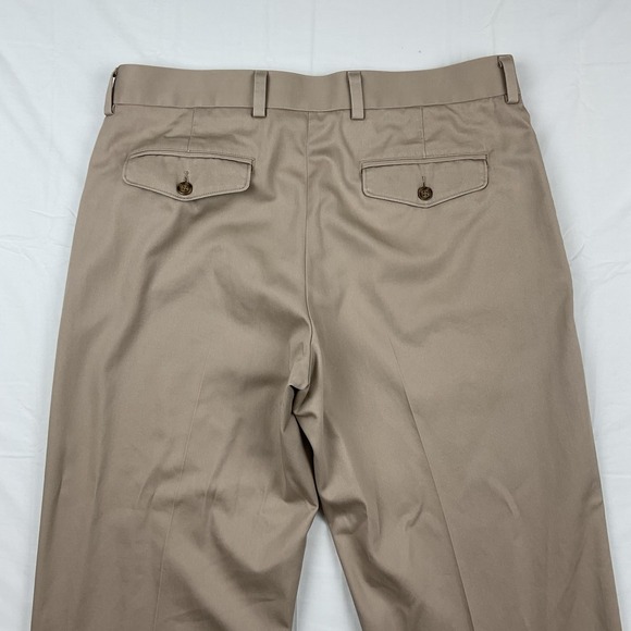 LL Bean Standard Fit Khaki Dress Pants Mens Size 35 Business Casual Chino - Picture 7 of 11